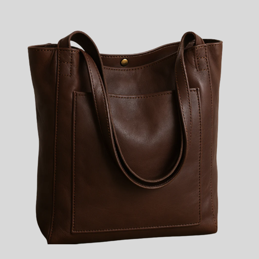 Wearclo | Women's Leather Tote Bag with Shoulder Straps