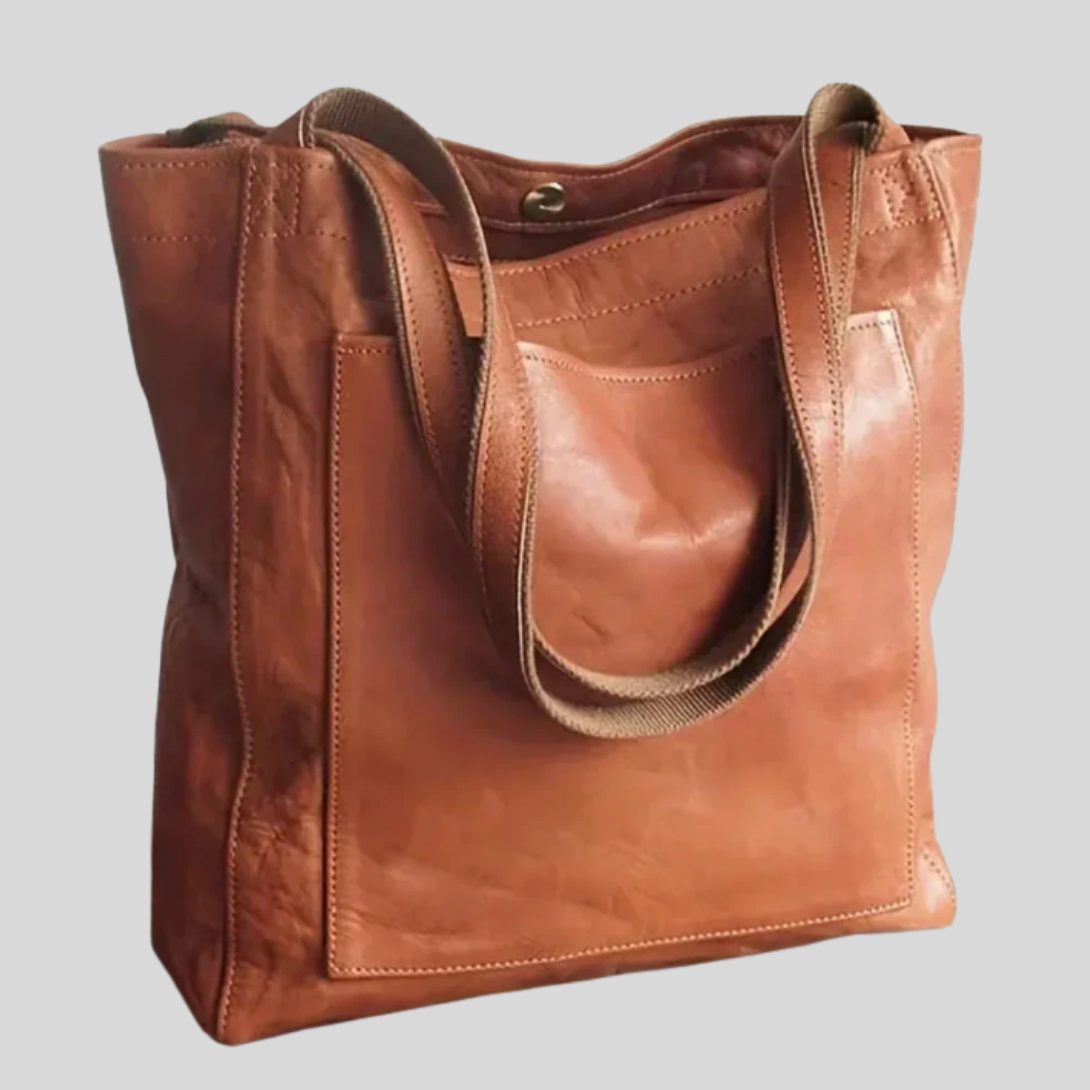 Wearclo | Women's Leather Tote Bag with Shoulder Straps