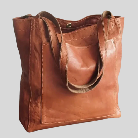 Wearclo | Women's Leather Tote Bag with Shoulder Straps