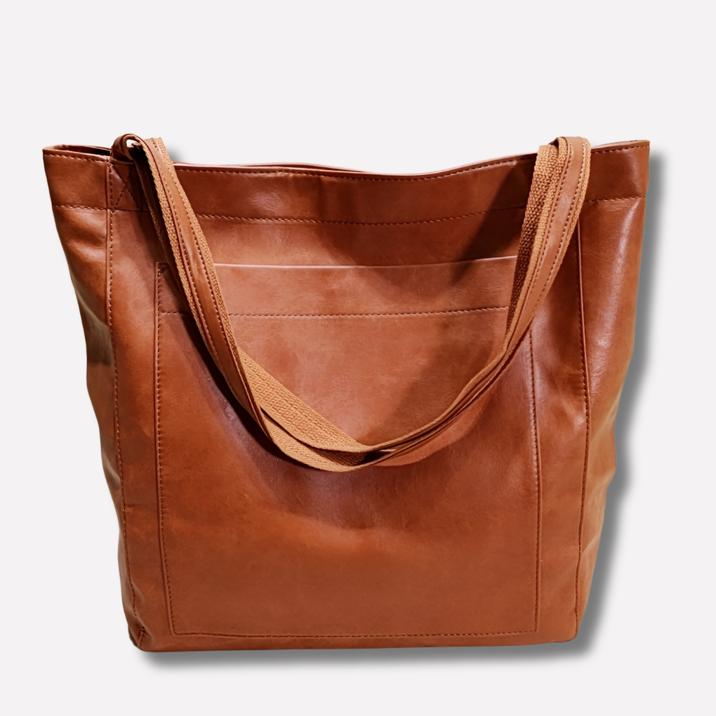 Wearclo | Women's Leather Tote Bag with Shoulder Straps