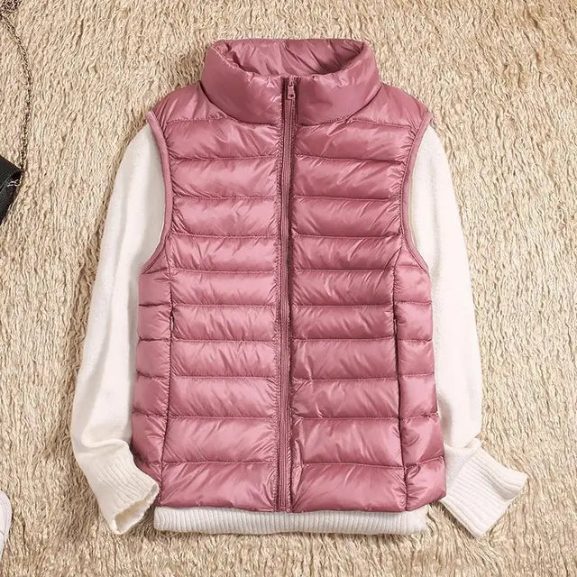 Wearclo | Women's Lightweight Down Vest with Stand Collar