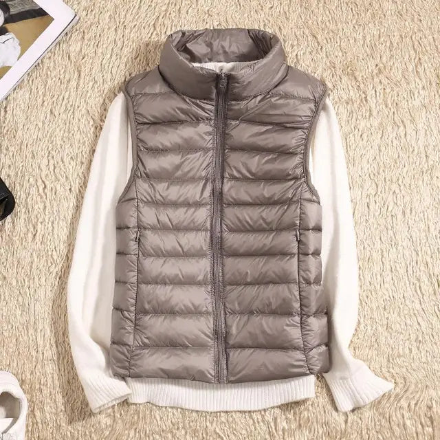 Wearclo | Women's Lightweight Down Vest with Stand Collar