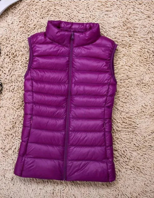 Wearclo | Women's Lightweight Down Vest with Stand Collar