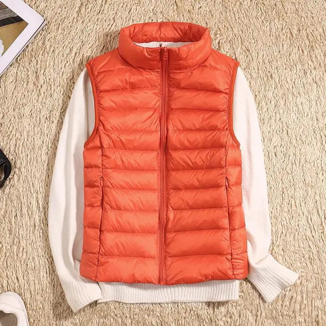 Wearclo | Women's Lightweight Down Vest with Stand Collar