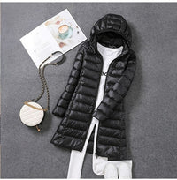Wearclo | Hooded Lightweight Down Long Puffer Coat