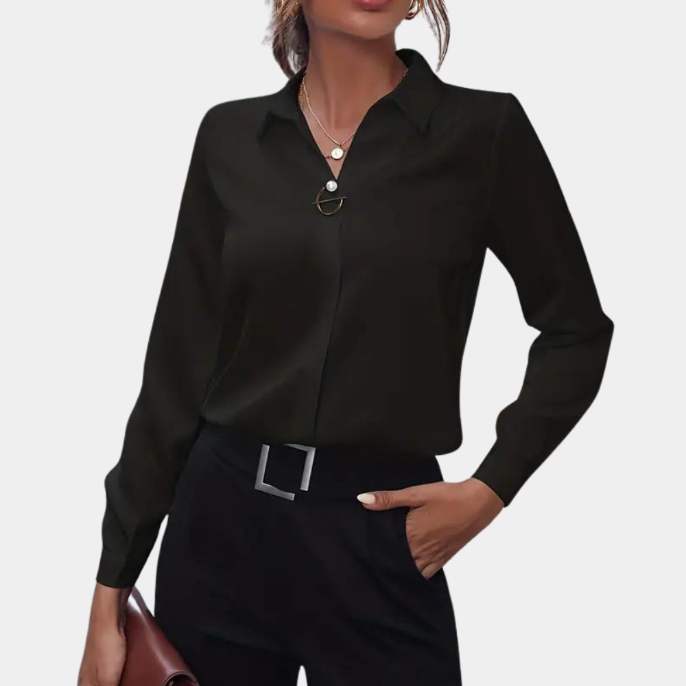 Wearclo | Women's Long Sleeve Button-Up Shirt with Ring Detail