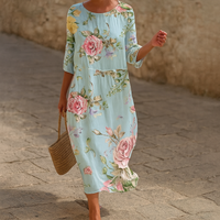 Wearclo | Women's Elegant Floral Midi Dress