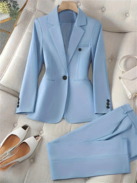 Wearclo | Elegant Notched Lapel Blazer Suit