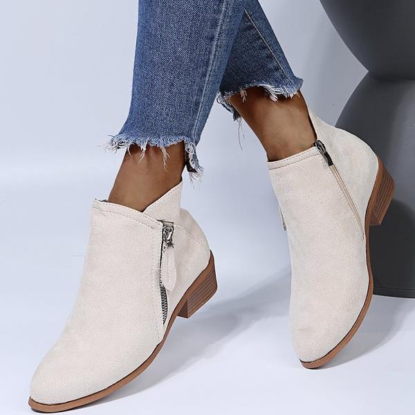 Wearclo | Women's Orthopedic Ankle Boots with Side Zipper