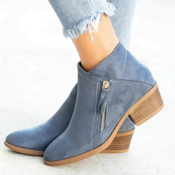 Wearclo | Women's Orthopedic Ankle Boots with Side Zipper