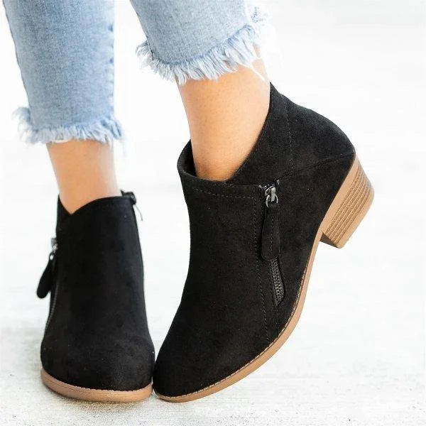 Wearclo | Women's Orthopedic Ankle Boots with Side Zipper
