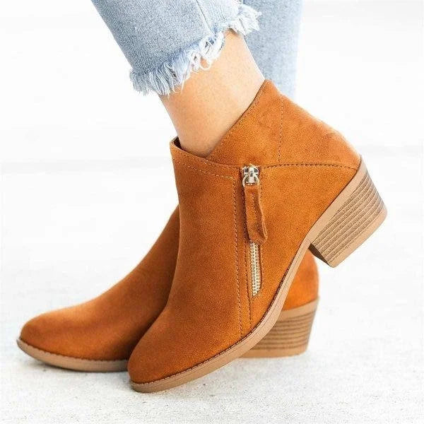 Wearclo | Women's Orthopedic Ankle Boots with Side Zipper