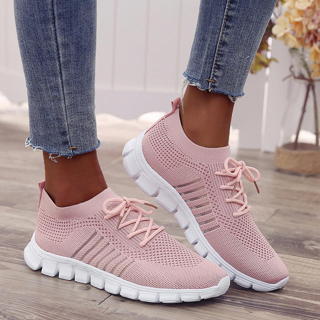Wearclo | Women's Orthopedic Knit Sneakers with Lace-Up