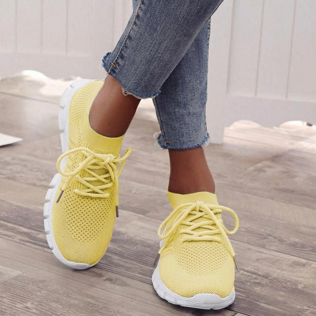 Wearclo | Women's Orthopedic Knit Sneakers with Lace-Up