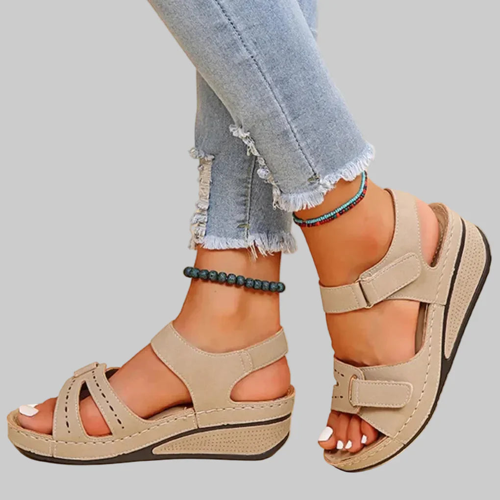 Wearclo | Women's Orthopedic Wedge Sandals with Adjustable Straps