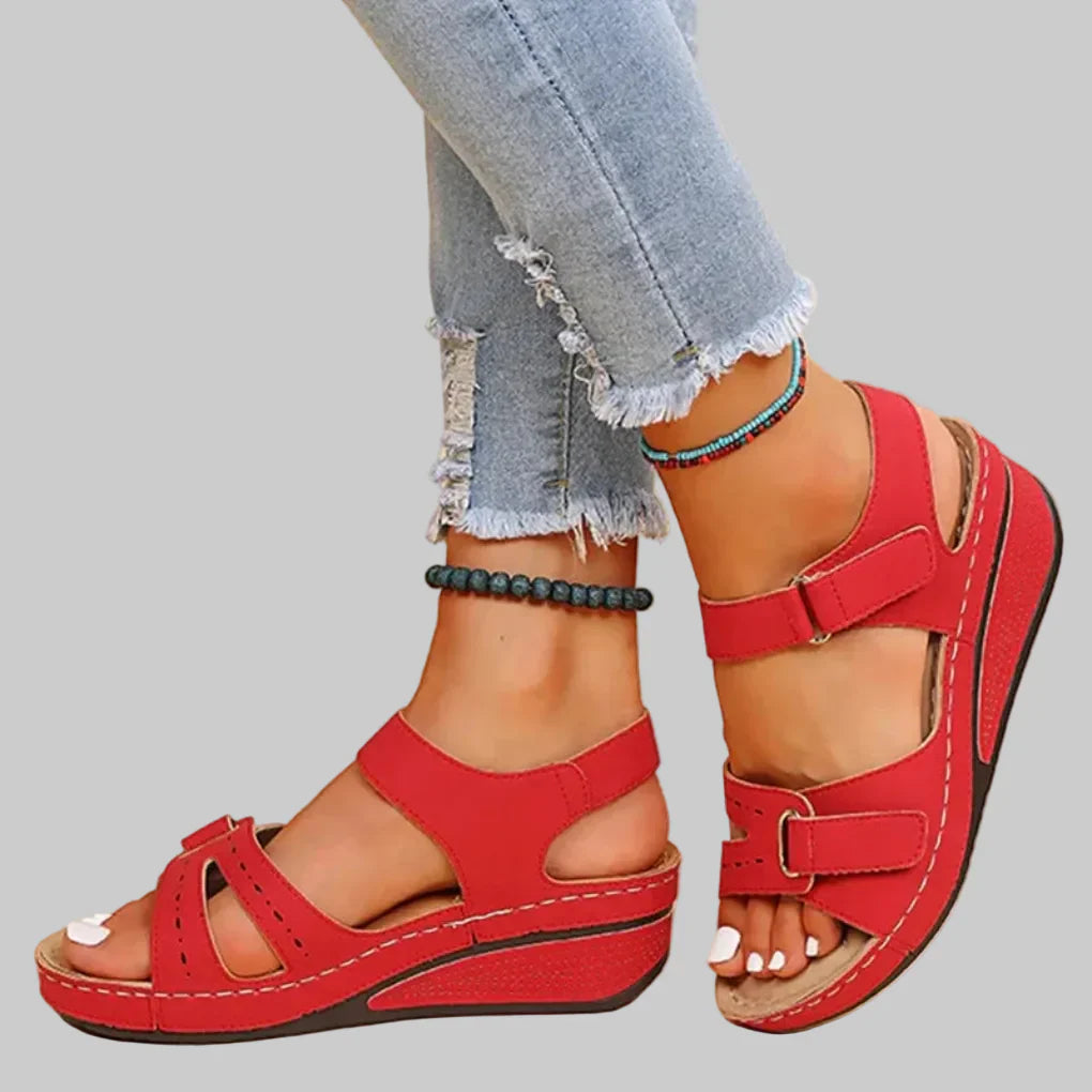 Wearclo | Women's Orthopedic Wedge Sandals with Adjustable Straps