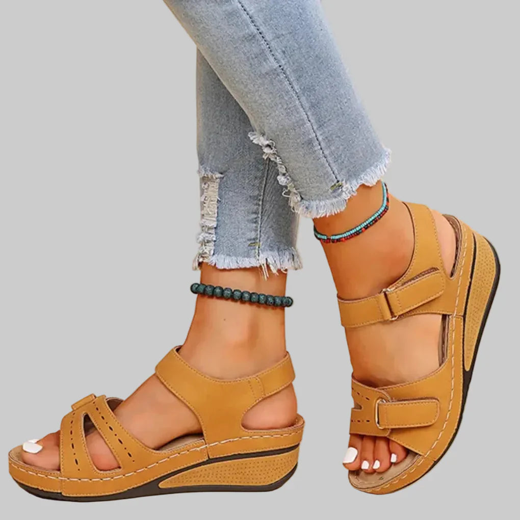 Wearclo | Women's Orthopedic Wedge Sandals with Adjustable Straps