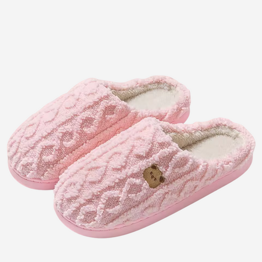 Wearclo | Women's Plush Teddy Bear Slippers