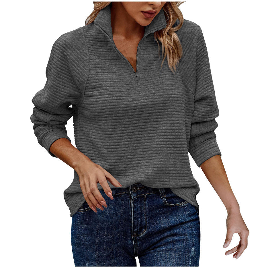 Wearclo | Women's Quarter Zip Textured Sweater