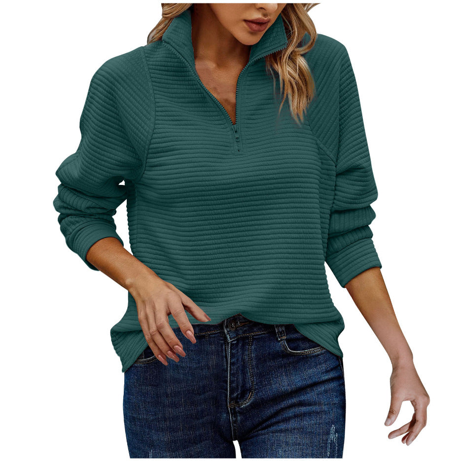 Wearclo | Women's Quarter Zip Textured Sweater