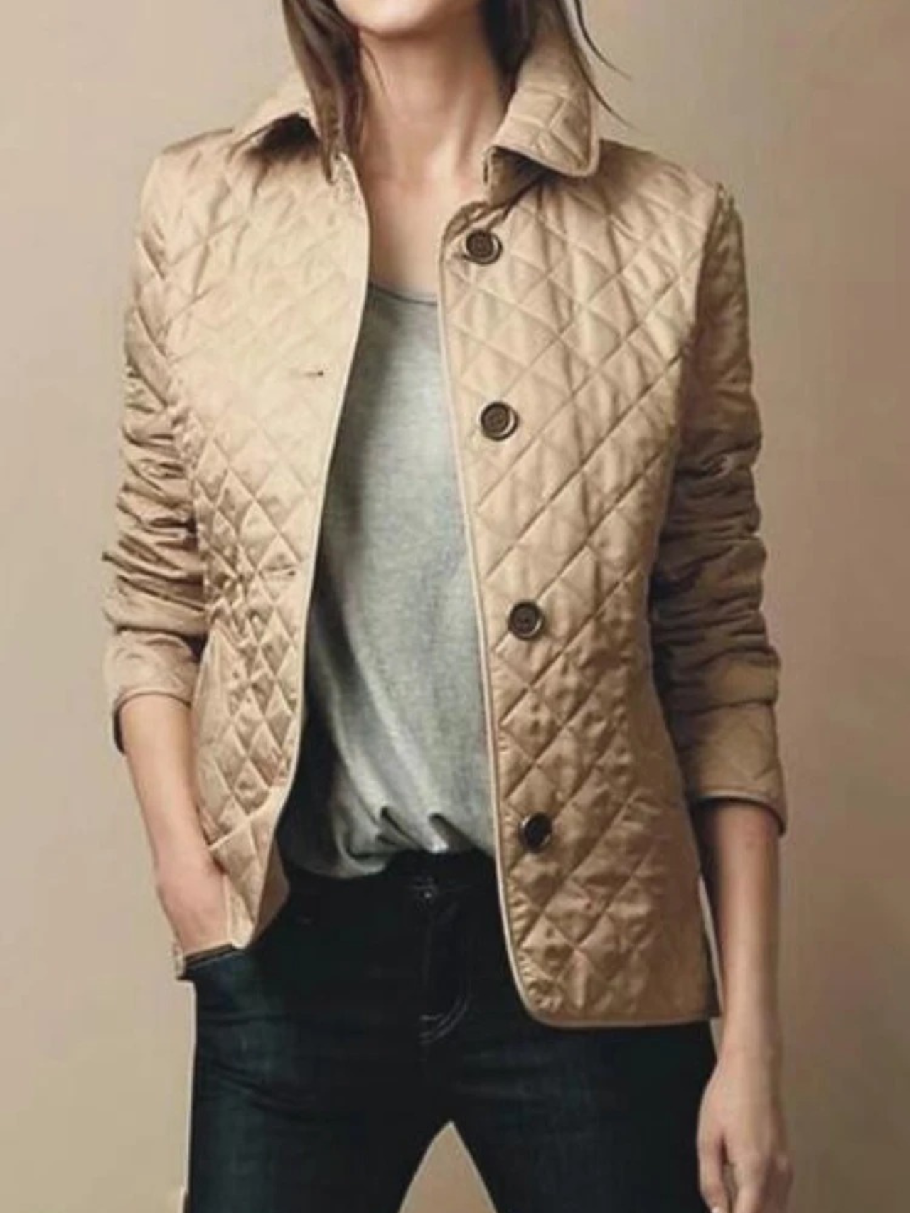 Wearclo | Women's Quilted Jacket with Collar
