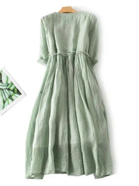 Wearclo | Women's Breezy Ruffled Tie-Waist Midi Dress