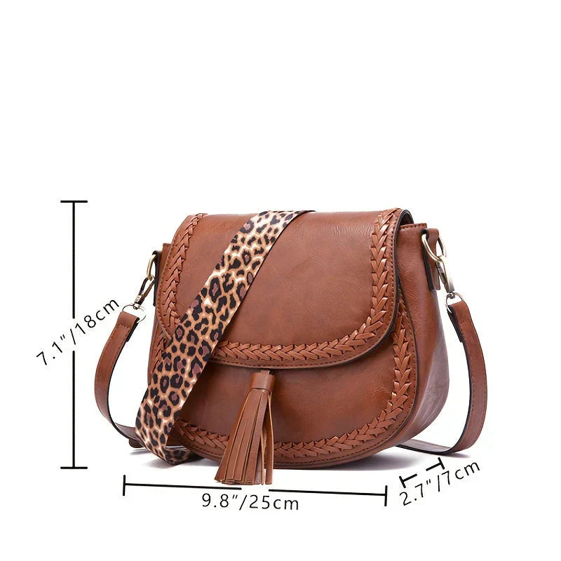 Wearclo | Women's Saddle Bag with Tassel Detail