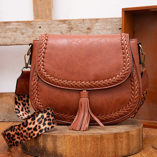 Wearclo | Women's Saddle Bag with Tassel Detail