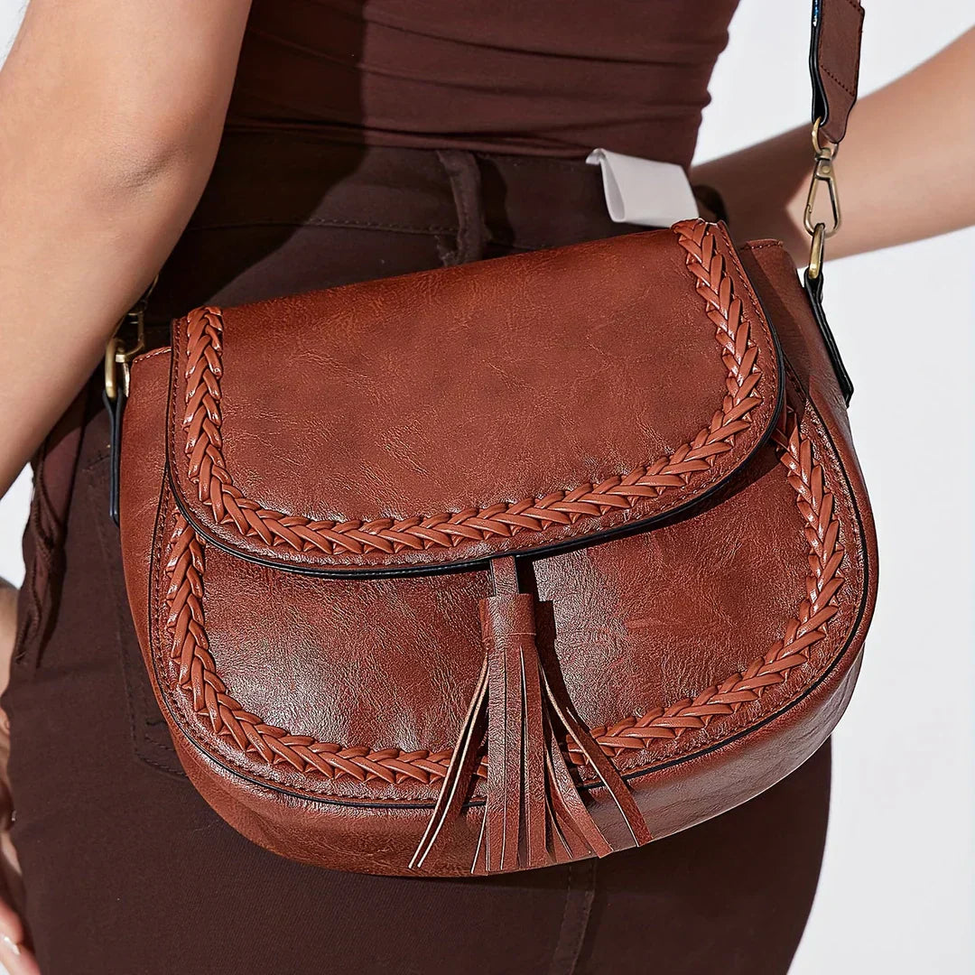 Wearclo | Women's Saddle Bag with Tassel Detail