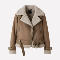 Wearclo | Women's Cozy Shearling Aviator Jacket