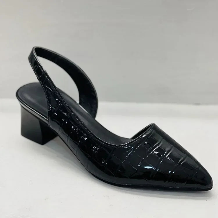Wearclo | Women's Slingback Pumps Croco Embossed