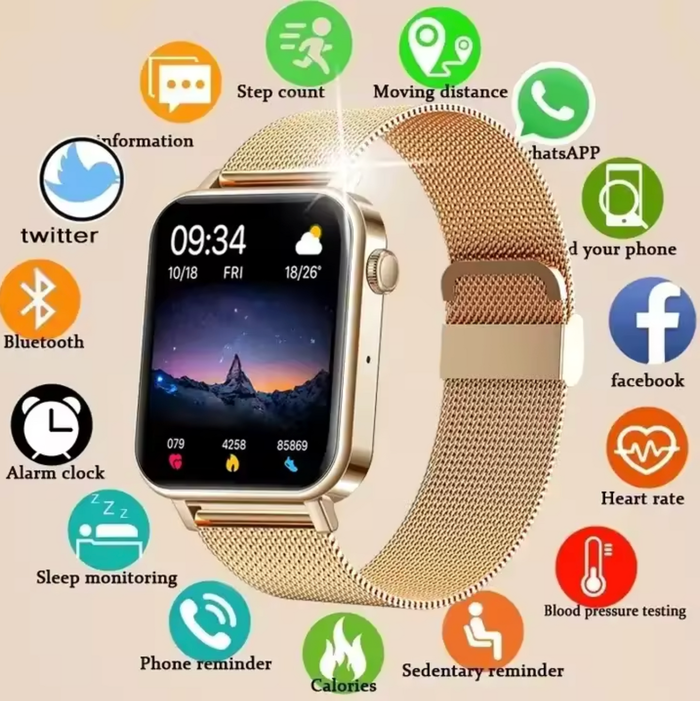 Wearclo | Women's Smartwatch with Full Touch Screen