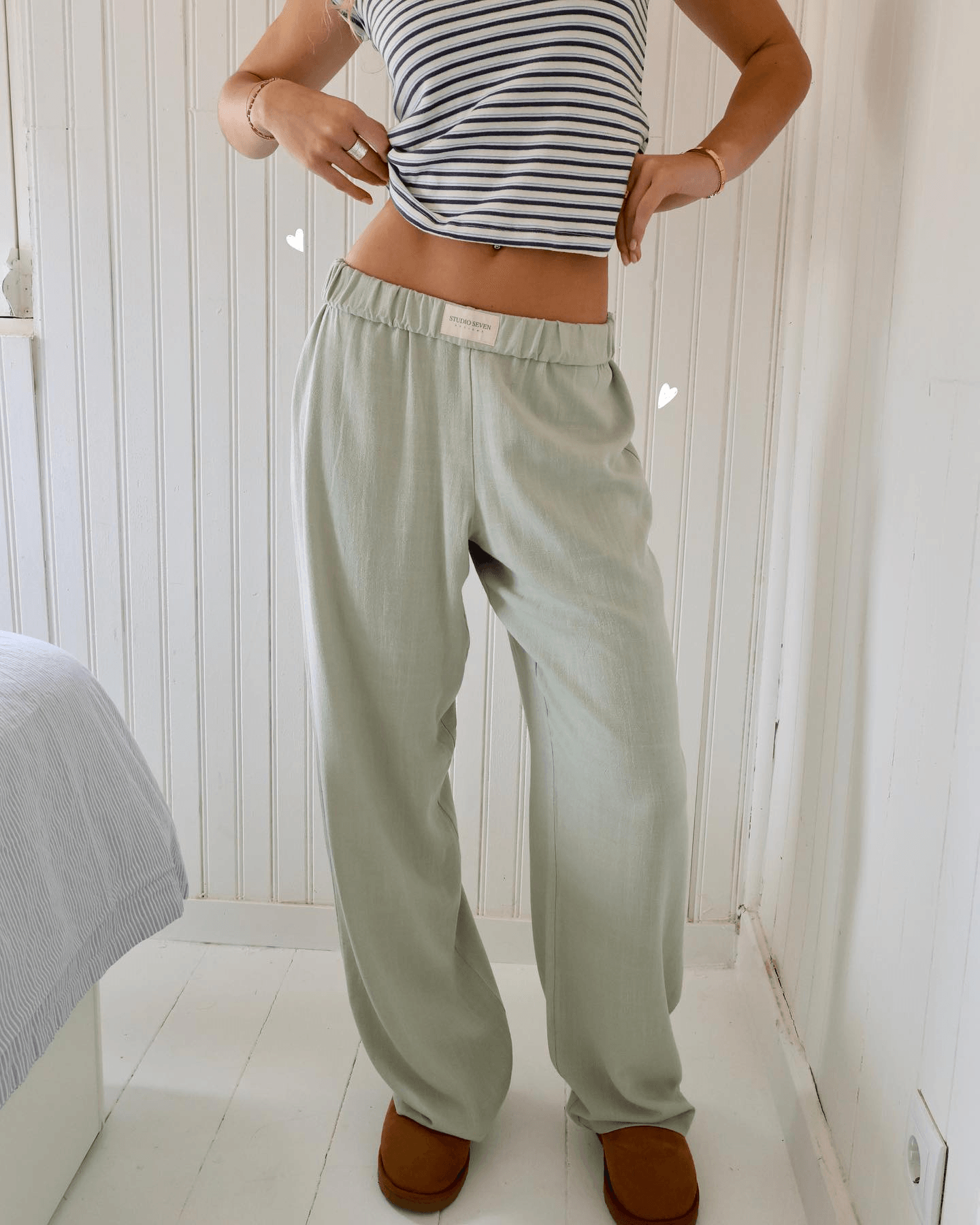 Wearclo | Women's Striped Lounge Pants Relaxed Fit