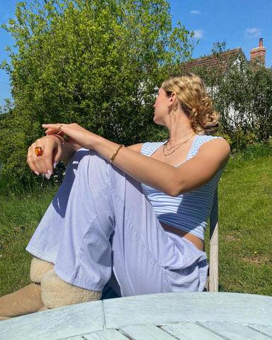 Wearclo | Women's Striped Lounge Pants Relaxed Fit