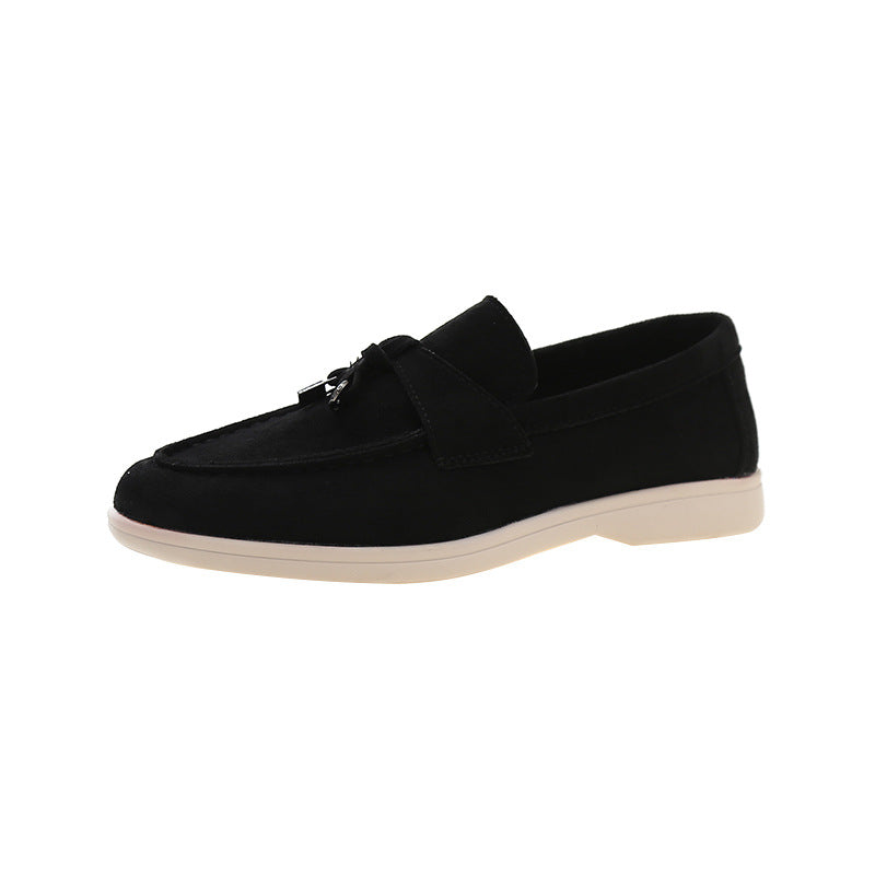 Wearclo | Women's Suede Loafers with Tassel Detail