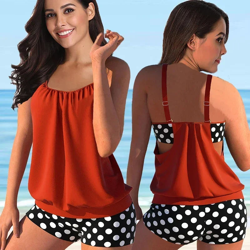 Wearclo | Women's Tankini Swimsuit with Boyshorts & Floral Print
