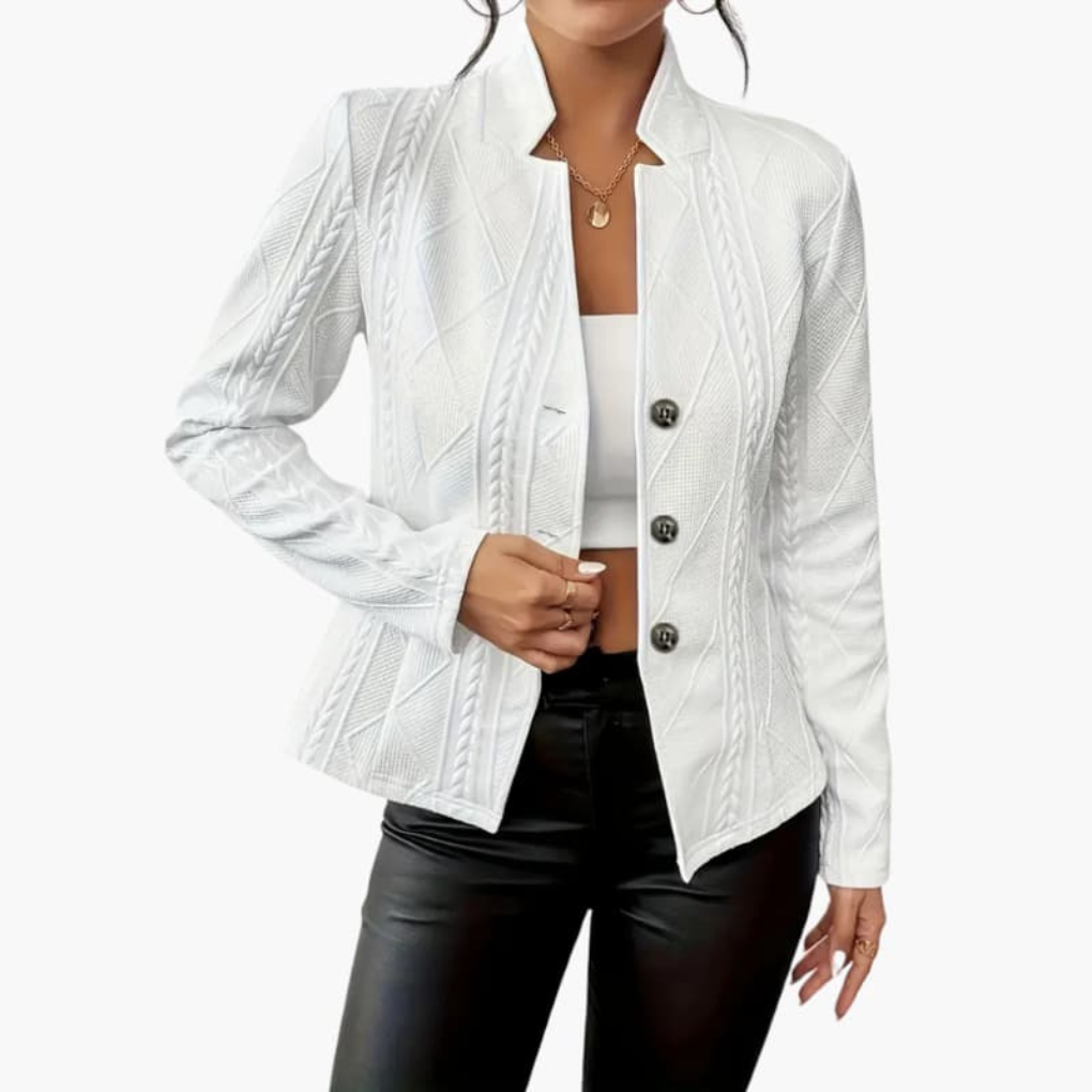 Wearclo | Women's Textured Blazer with Button Closure