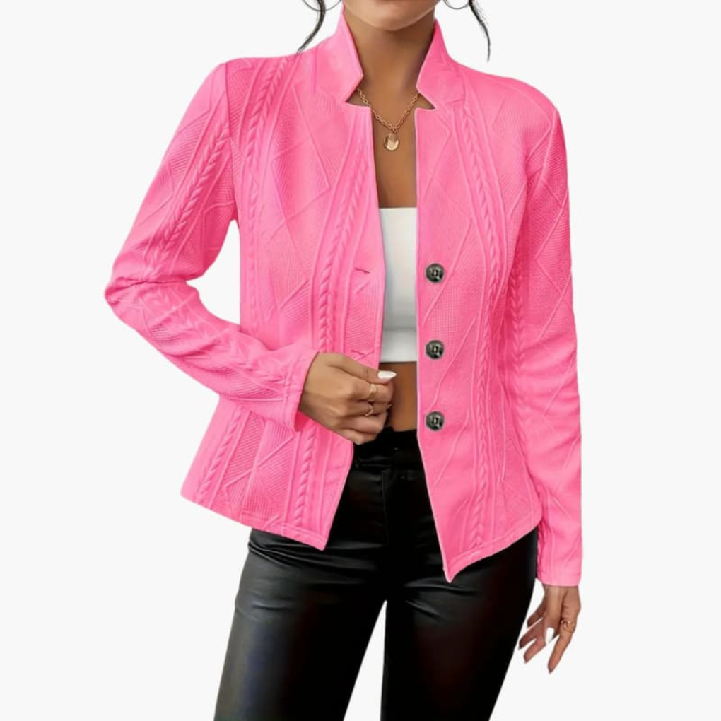 Wearclo | Women's Textured Blazer with Button Closure