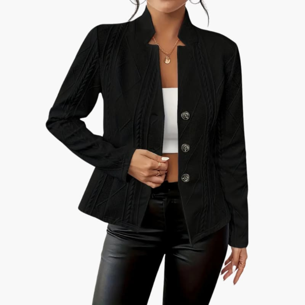 Wearclo | Women's Textured Blazer with Button Closure