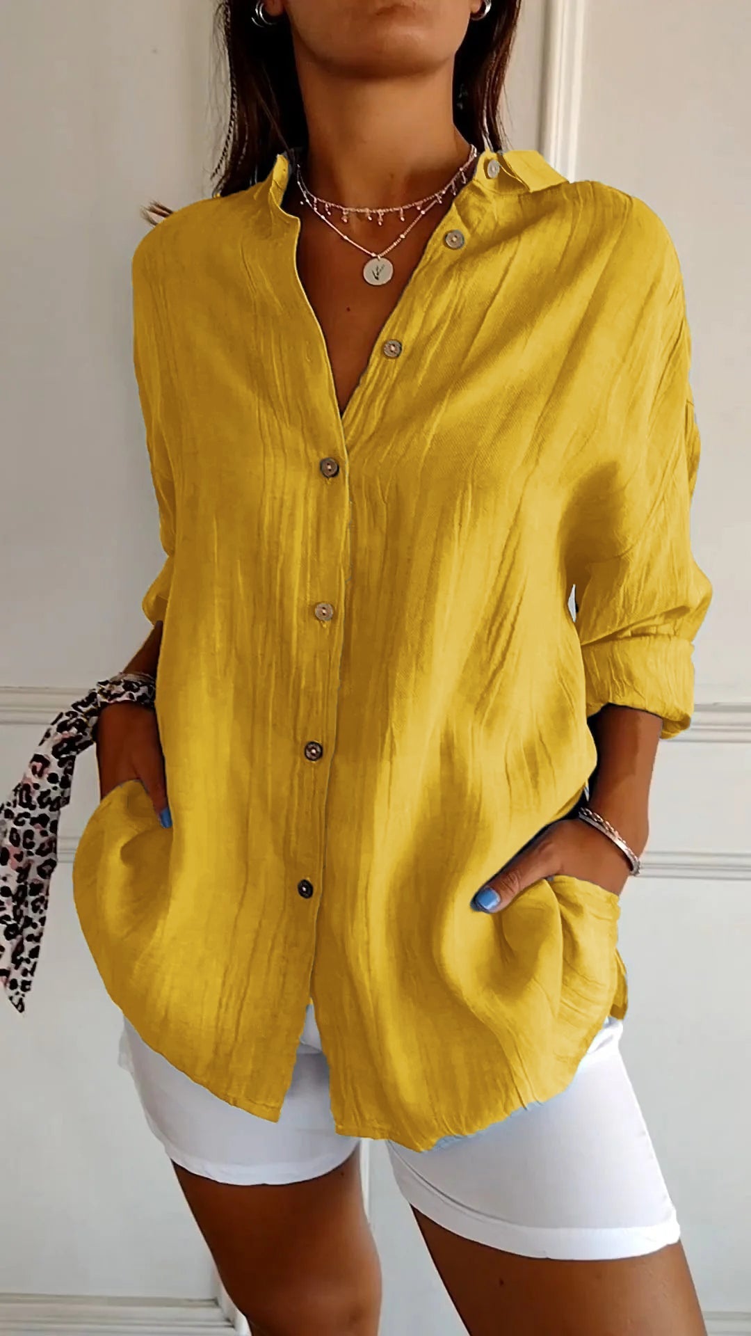Wearclo | Women's Textured Button-Up Shirt