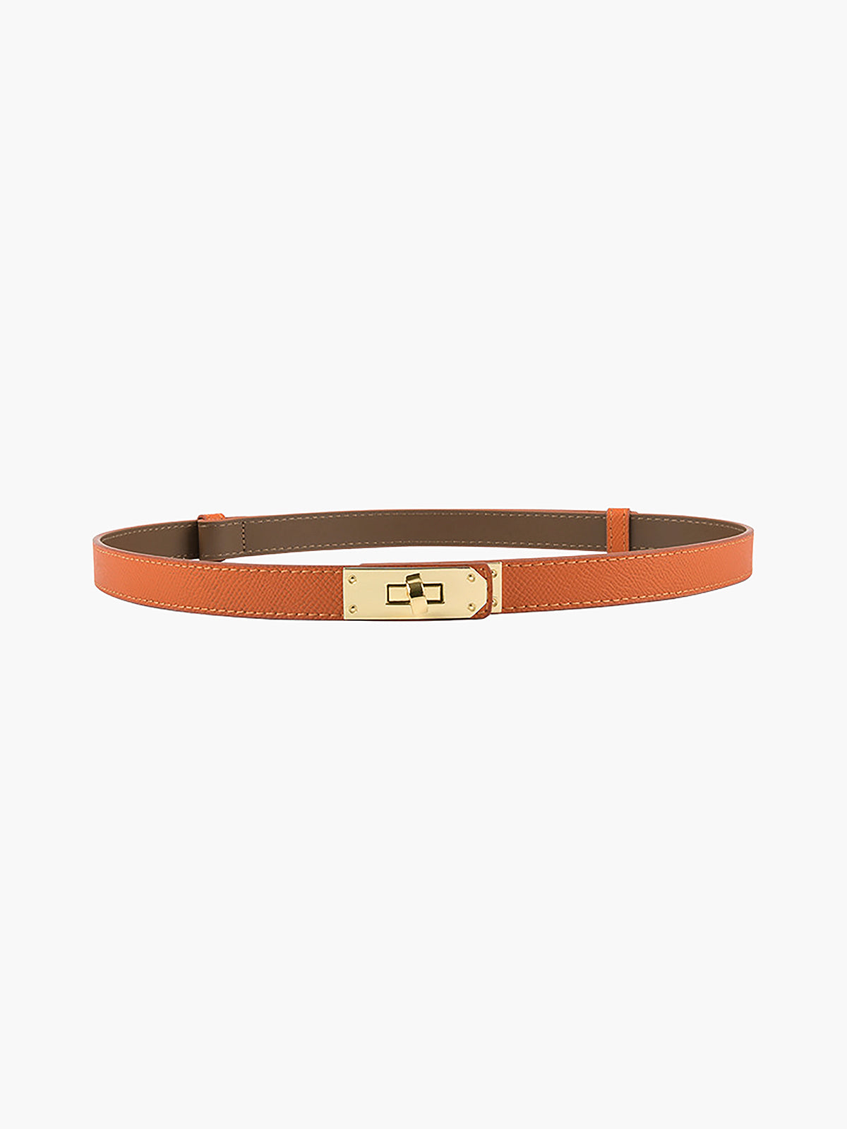 Wearclo | Women's Thin Belt with Gold Buckle