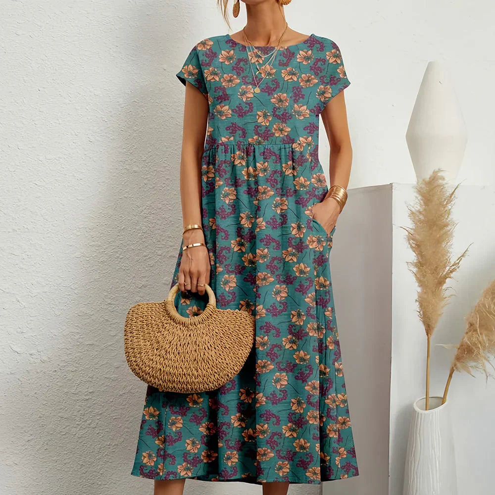 Wearclo | Women's Tiered Floral Midi Dress