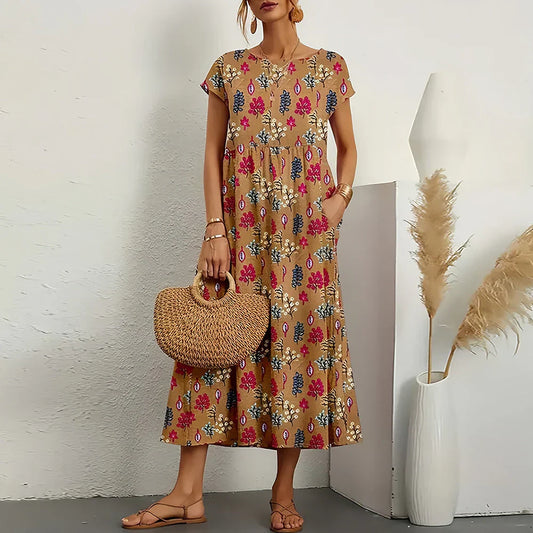 Wearclo | Women's Tiered Floral Midi Dress