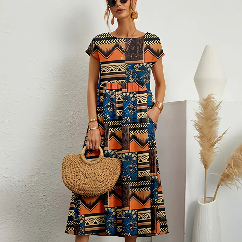 Wearclo | Women's Tiered Floral Midi Dress