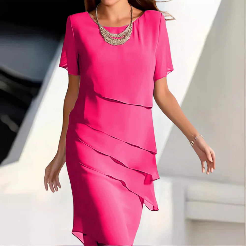 Wearclo | Women's Tiered Overlay Midi Dress