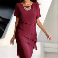 Wearclo | Women's Tiered Chiffon Midi Dress