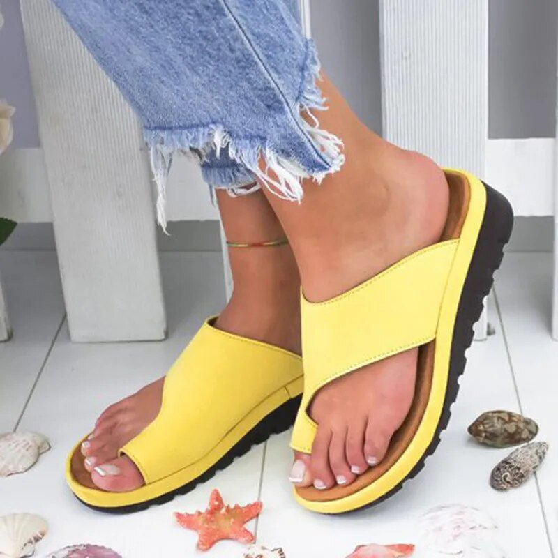 Wearclo | Women's Toe Post Slides with Arch Support