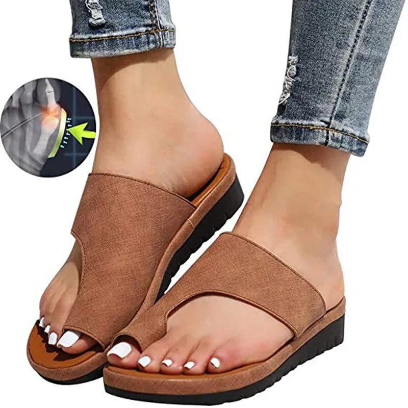 Wearclo | Women's Toe Post Slides with Arch Support