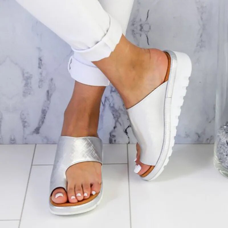 Wearclo | Women's Toe Post Slides with Arch Support