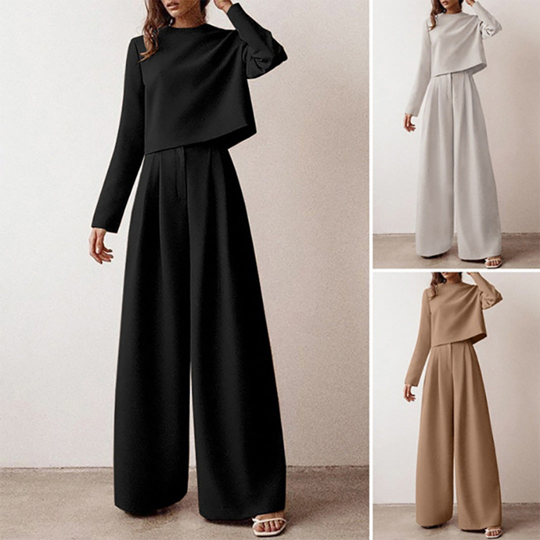 Wearclo | Women's Two-Piece Wide Leg Set